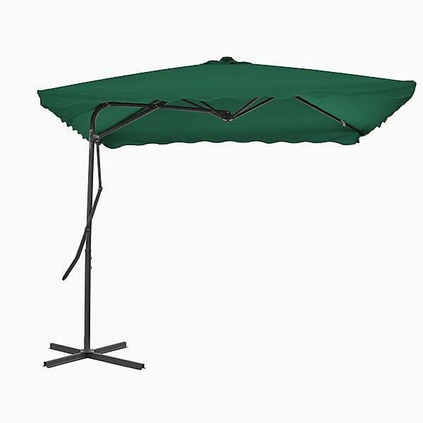 furnicato Sonnenschirm mit Stahl-Mast 250x250 cm Grün günstig online kaufen