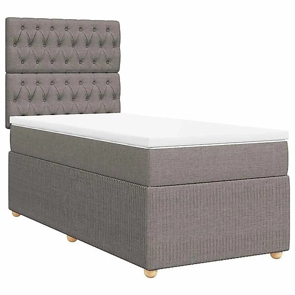 vidaXL Boxspringbett mit Matratze Taupe 100x200 cm Stoff 3294278 günstig online kaufen