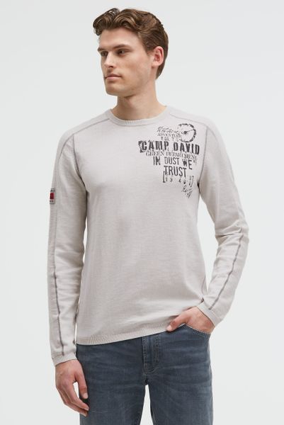 CAMP DAVID Rundhalspullover aus Baumwolle günstig online kaufen