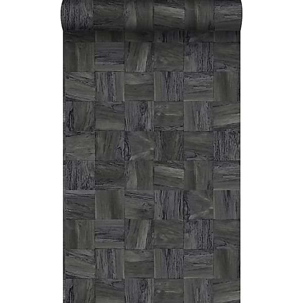 Origin Luxury Wallcoverings Tapete Quadratische Holzstücke Schwarz 53 Cm X günstig online kaufen