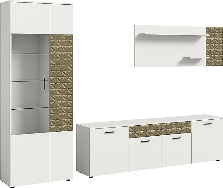 INOSIGN Wohnwand Vicenza, 3-teilig, bestehend aus: Vitrine, Lowboard, Wandb günstig online kaufen