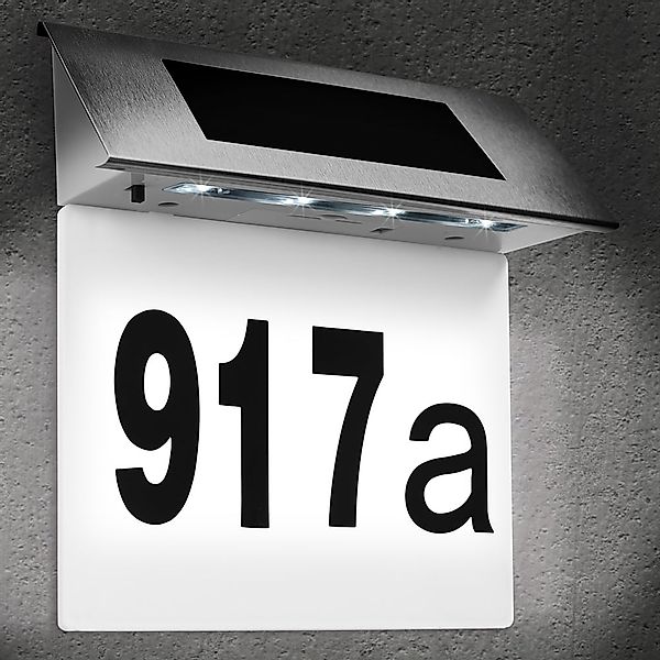 monzana Wandleuchte, Hausnummer beleuchtet Solar LED günstig online kaufen