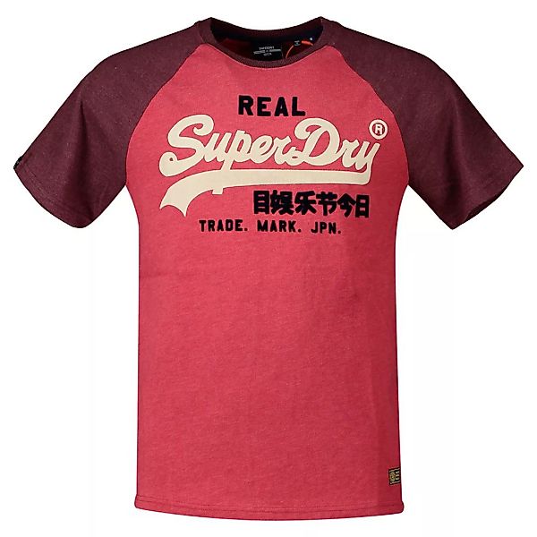 Superdry Vintage Logo Duo Raglan 220 Kurzarm T-shirt L Coral Marl günstig online kaufen