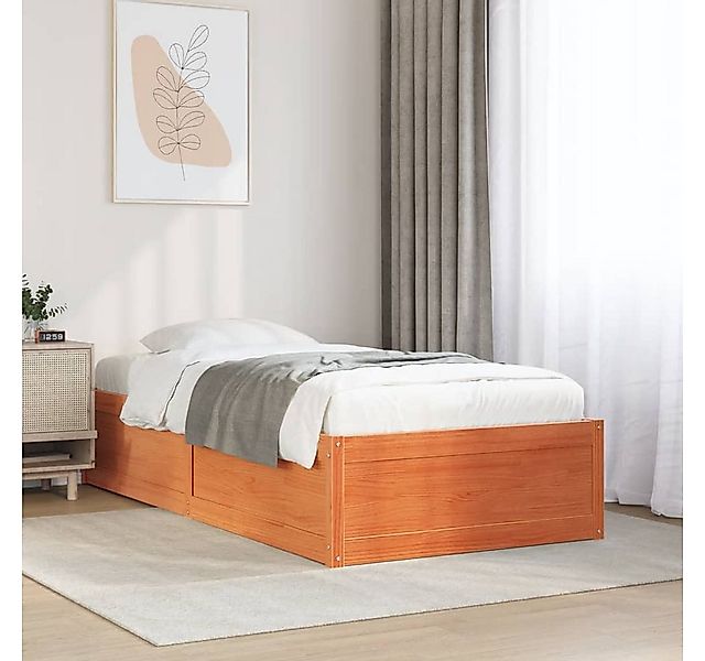 vidaXL Bett Massivholzbett ohne Matratze Wachsbraun günstig online kaufen