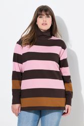 Ulla Popken Sweatshirt Sweatshirt Streifen Stehkragen günstig online kaufen