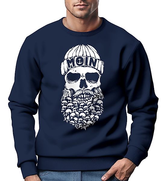Neverless Sweatshirt Sweatshirt Herren Totenkopf Nordisch günstig online kaufen