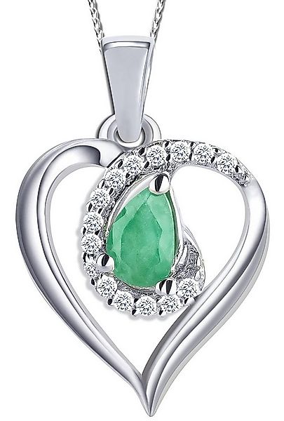 Limana Kette mit Anhänger echter Edelstein grüner Smaragd 925 Silber Kette günstig online kaufen