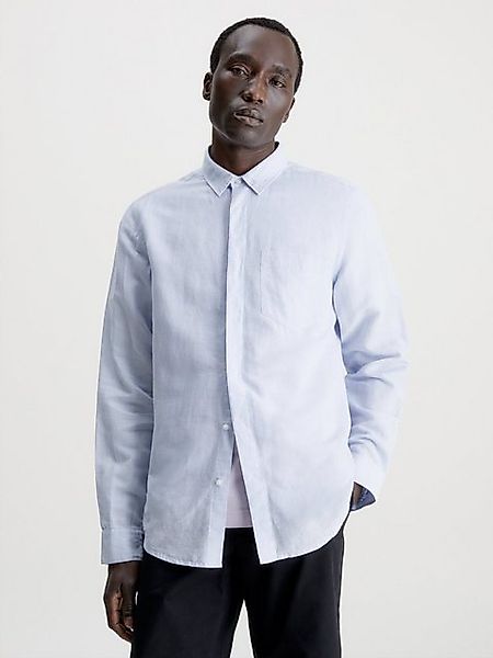 Calvin Klein Langarmhemd COTTON LINEN CHEST günstig online kaufen