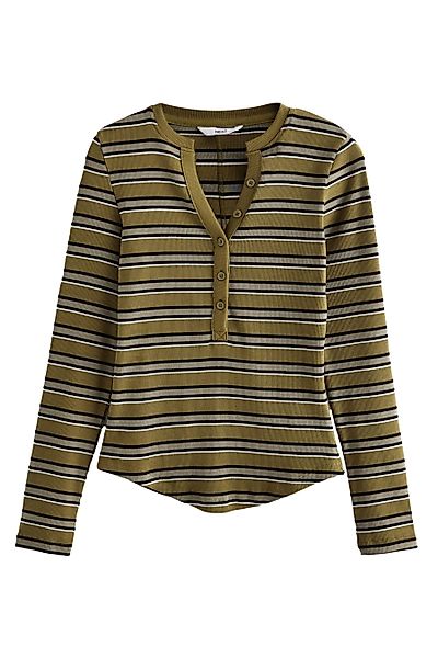 Next Langarmshirt Langärmeliges Henley-Oberteil mit Zierknopf günstig online kaufen