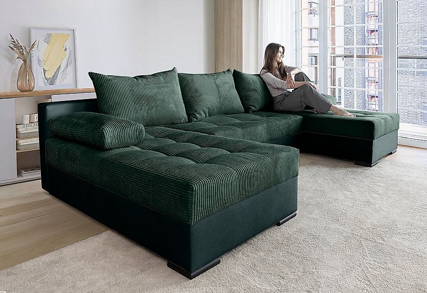 COLLECTION AB Wohnlandschaft Josy U-Form, B: 269 cm, mit Bettfunktion & Bet günstig online kaufen