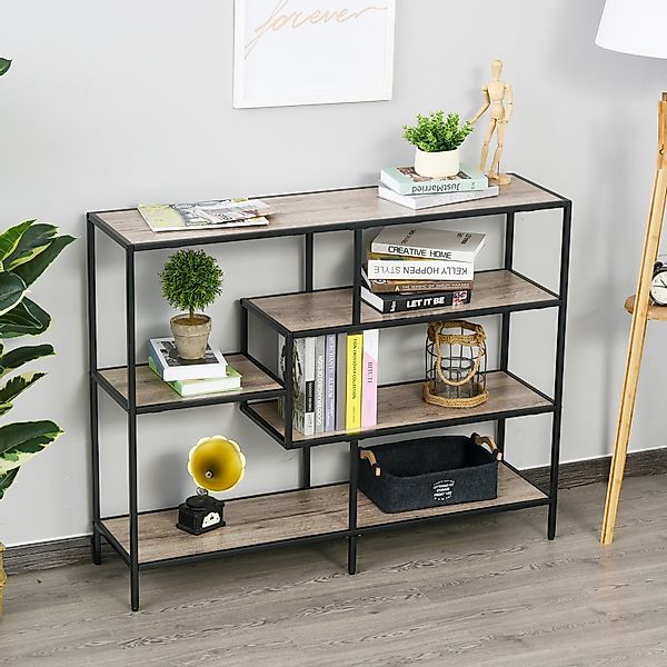 HOMCOM Standregal Bücherregal im industriellen Stil, Aktenregal Schwarz mit günstig online kaufen