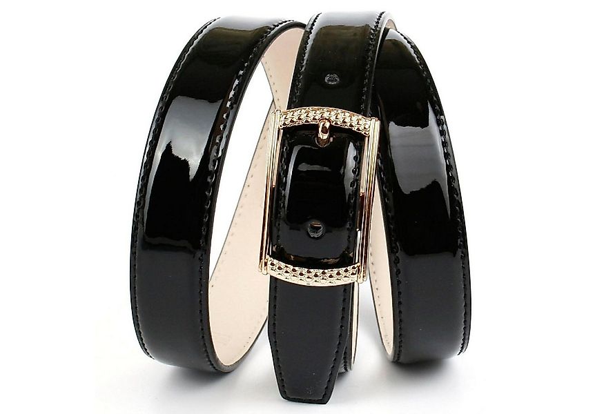 Anthoni Crown Ledergürtel Schmaler Lackledergürtel mit goldfarbener Schließ günstig online kaufen