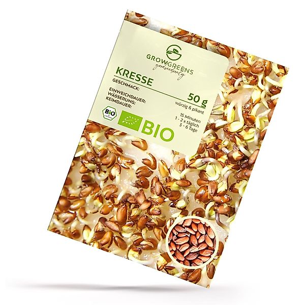 Growgreens Gemüsesamen BIO Kresse Sprossen Samen günstig online kaufen