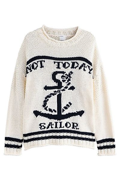 Next Strickpullover Strickpullover mit Matrosen-Schriftzug (1-tlg) günstig online kaufen