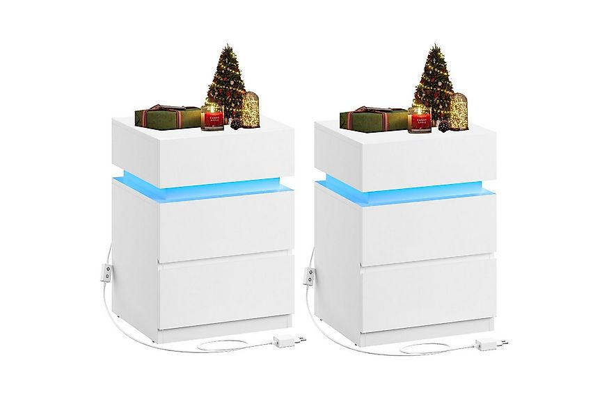 VASAGLE Nachttisch (2-St), mit LED-Beleuchtung, einstellbare Farben günstig online kaufen