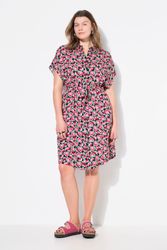 Studio Untold Hemdblusenkleid Hemdblusen-Midikleid Fruits-Print Bindegürtel günstig online kaufen