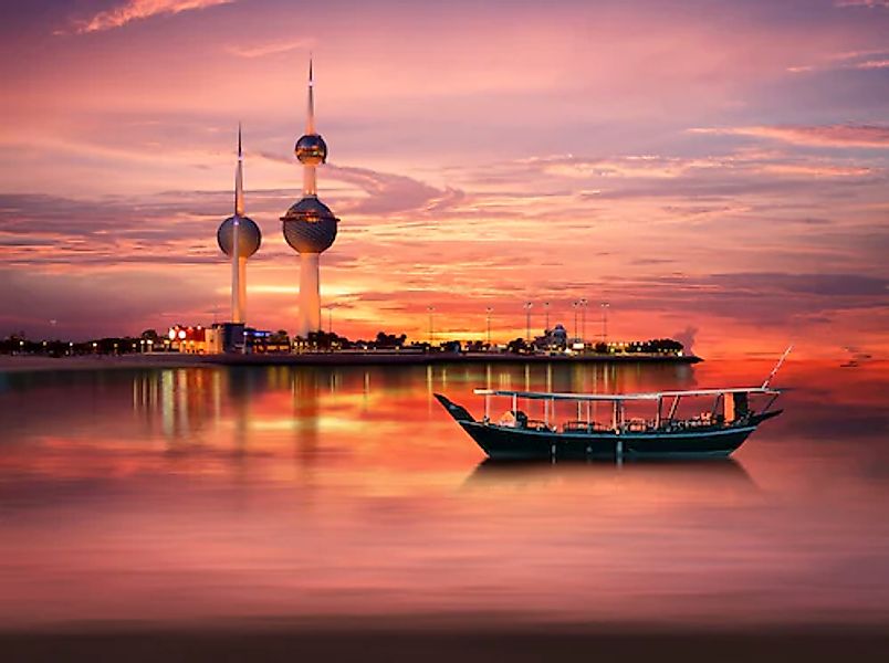 Papermoon Fototapete »KUWAIT-STADT-BOOT SKYLINE STRAND MEER GOLF PANORAMA« günstig online kaufen