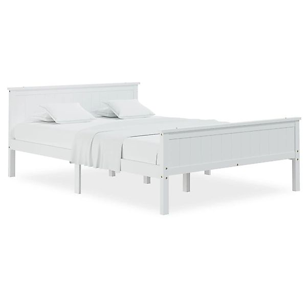 vidaXL Bettgestell Massivholzbett Weiß Kiefer 160x200 cm Doppelbett Bett Be günstig online kaufen