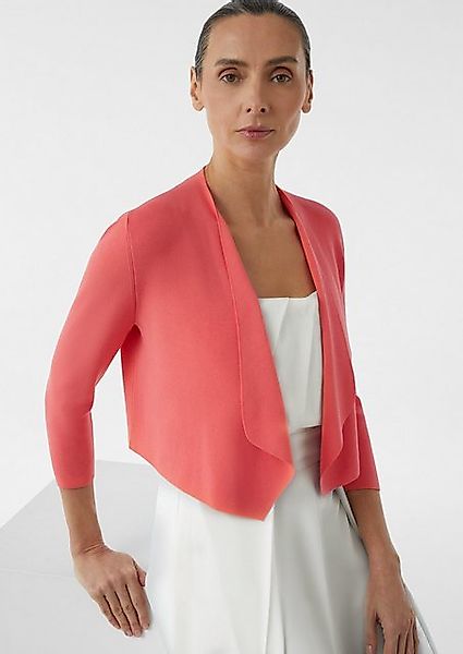 Comma Strickjacke Verkürzte Feinstrickjacke mit Ajours-Details am Rücken günstig online kaufen