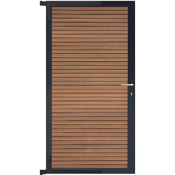 GartenLand Steckzauntor Shadowline ca. 90 x 175 cm WPC Mahagoni Aluminium A günstig online kaufen