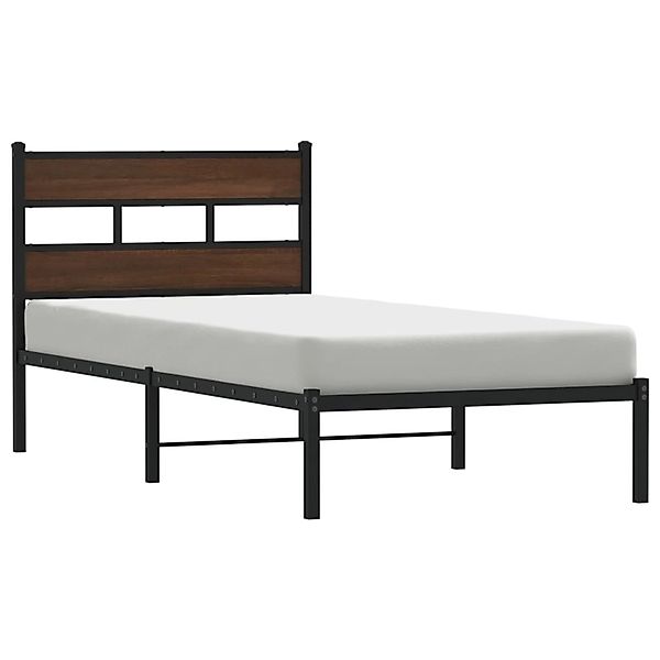 vidaXL Bettgestell ohne Matratze mit Kopfteil Braun Eiche 100x200 cm 401714 günstig online kaufen