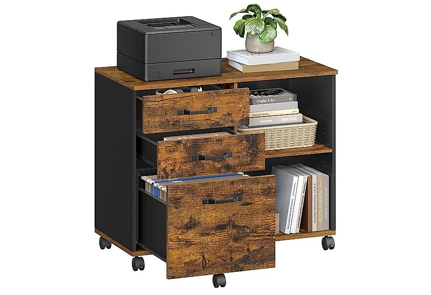 VASAGLE Aktenschrank Rollcontainer, mit Rollen nd 3 Schubladen günstig online kaufen