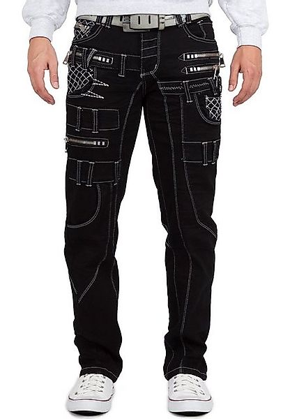 Kosmo Lupo 5-Pocket-Jeans Auffällige Herren Hose BA-KM009-1 Schwarz W33/L32 günstig online kaufen