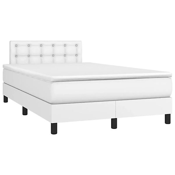 vidaXL Boxspringbett mit Matratze & LED Weiß 120x200 cm Kunstleder 3134214 günstig online kaufen