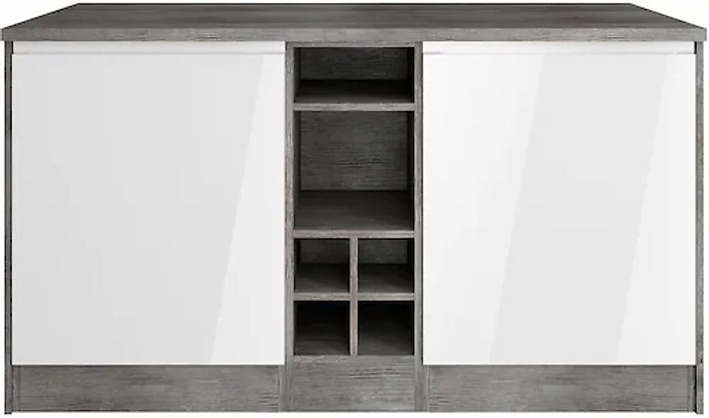 KOCHSTATION Kücheninsel »KS-Virginia« Breite 153 cm, MDF-Fronten, Flaschenr günstig online kaufen