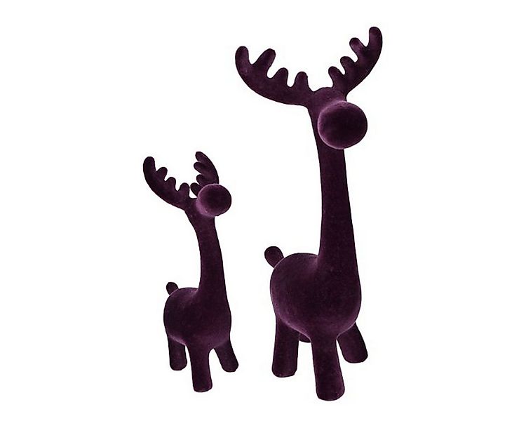 Macosa Home Dekofigur Deko Rentier 2er Set stehend Purpur Lila oder Grau 27 günstig online kaufen