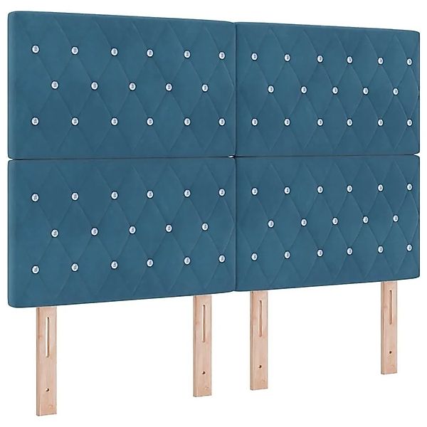 vidaXL LED Boxspringbett mit Matratze Dunkelblau 140 x 200 cm Stoff 3343254 günstig online kaufen