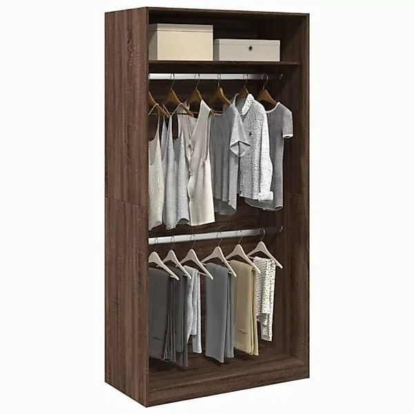 vidaXL Kleiderschrank Kleiderschrank Braun Eiche-Optik 100x50x200 cm Spanpl günstig online kaufen