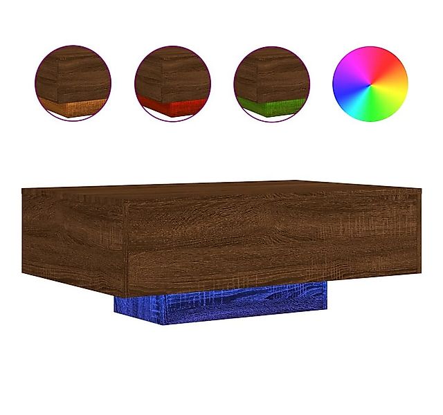 vidaXL Ablagetisch, Couchtisch mit LED-Leuchten Braun Eichen-Optik 85x55x31 günstig online kaufen