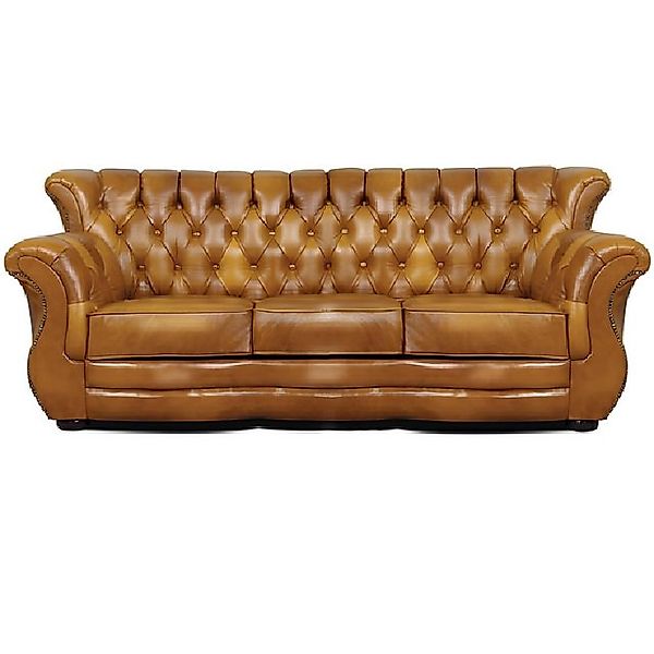 Xlmoebel Sofa Ledersofa Garnitur Chesterfield mit Ohren, bestehend aus 3-Si günstig online kaufen