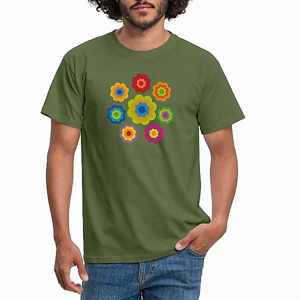 Spreadshirt T-Shirt 70er Jahre Hippie Flower günstig online kaufen