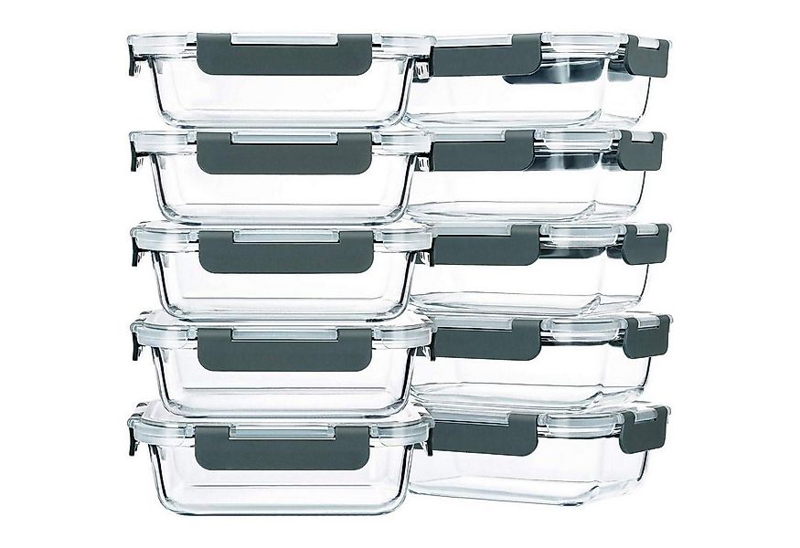 LuxusKollektion Aufbewahrungsdose Glas-Frischhaltedosen Set Mahlzeiten 625 günstig online kaufen