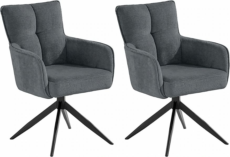 set one by Musterring Armlehnstuhl "Tucson", (Set), Chenille, 2er-Set, dreh günstig online kaufen