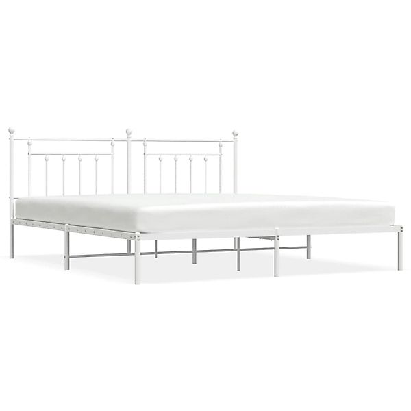 vidaXL Bettgestell mit Kopfteil Metall Weiß 193x203 cm Modell 61847294 günstig online kaufen