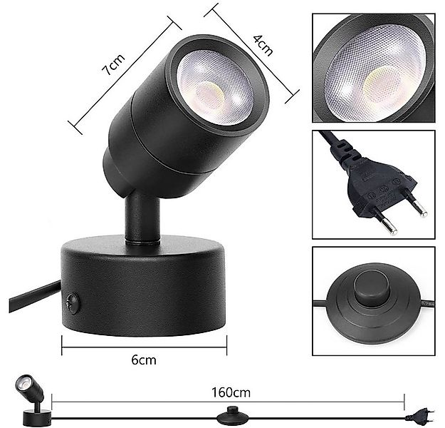MUPOO LED Wandstrahler Dimmbar 5W LED-Strahler Innen mit Fernbedienung, Tim günstig online kaufen