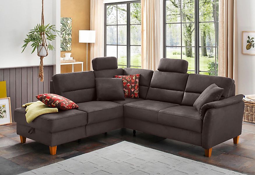 Home affaire Ecksofa "Palmera L-Form, B: 236 cm" optional Bettfunktion & Be günstig online kaufen