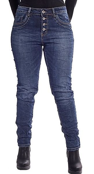 Charis Moda Bootcut-Jeans Baggy Damen Jeans 4 Button im 5-​Pocket Style günstig online kaufen