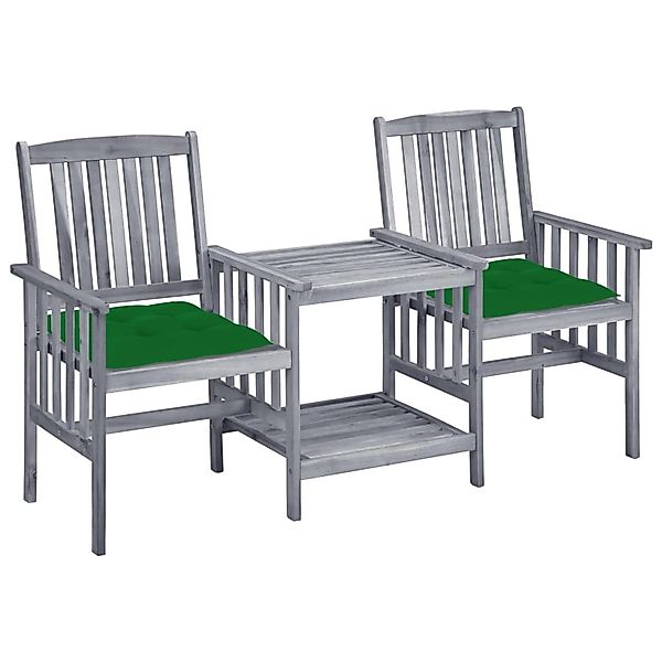 vidaXL Gartenstühle mit Teetisch und Kissen Massivholz Akazie 3061322 günstig online kaufen