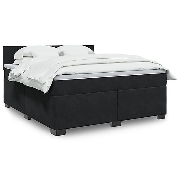 vidaXL Boxspringbett mit Matratze Schwarz 180x200 cm Samt 3288674 günstig online kaufen