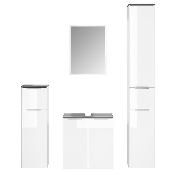 Vicco Badmöbel-Set Otis, Weiß, 4 Teile, günstig online kaufen