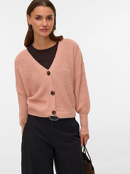 Vero Moda Strickjacke "VMLEA LS V-NECK CUFF CARDIGAN NOOS" Rippstrick günstig online kaufen