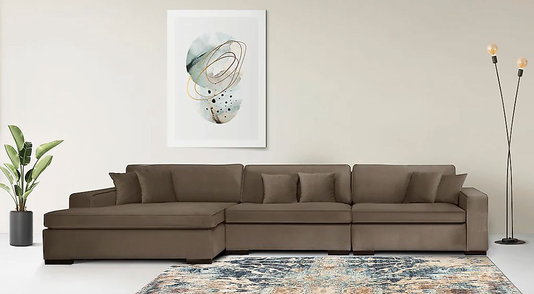 Home affaire Ottomane "Skara L-Form", Lounge-Sofa mit Federkernpolsterung, günstig online kaufen