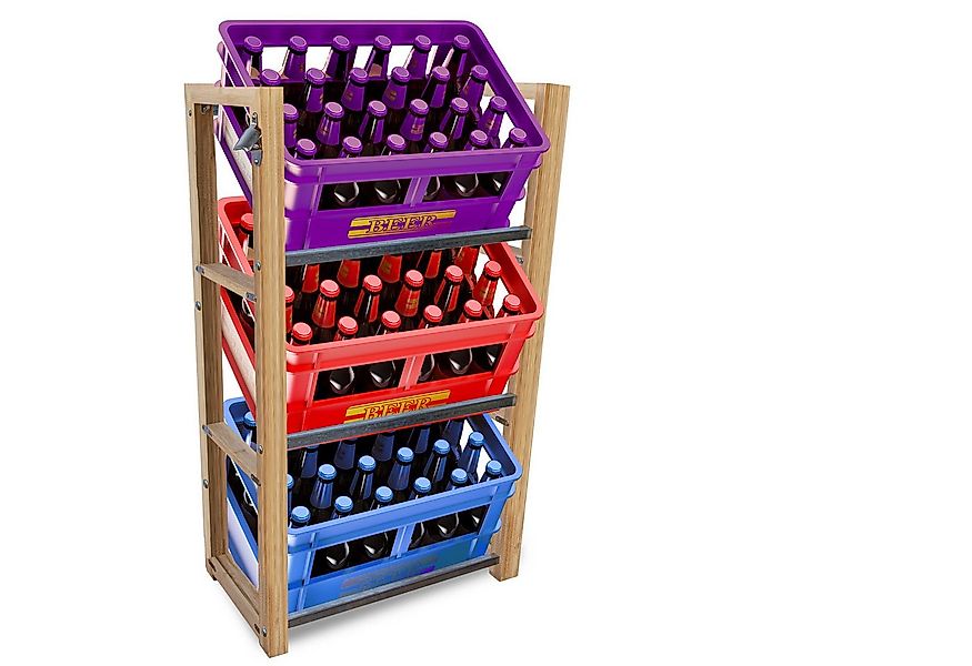 Dimono Flaschenregal DIMONO Bambus Getränkekisten Regal – Ablage für 2/3/6 günstig online kaufen