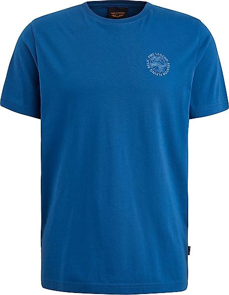 PME Legend Single Jersey T-Shirt Druck Blau - Größe M günstig online kaufen