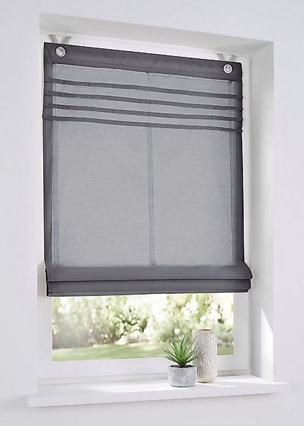 Kutti Raffrollo Kessy Biese, mit Hakenaufhängung, ohne Bohren, halbtranspar günstig online kaufen