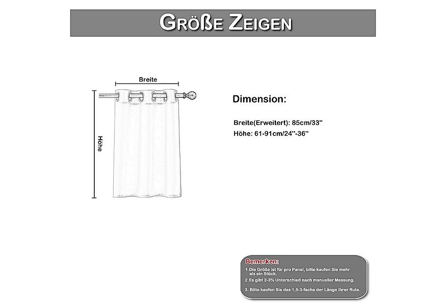 Sunicol Scheibengardine Blickdicht Bistrogardine mit Öse Kurzgardine Fenste günstig online kaufen